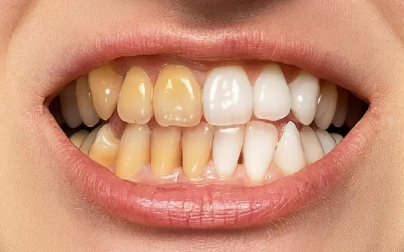 الوصفة السحرية للتخلص من الجير واصفرار الاسنان بدون طبيب بمكونات رخيصة موجودة في كل مكان