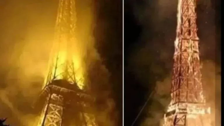 شاهد: احتراق برج إيفل في أعمال الشغب في فرنسا