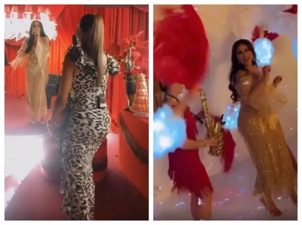 شاهد وصلة رقص ساخنة من لجين عمران لعيون احلام