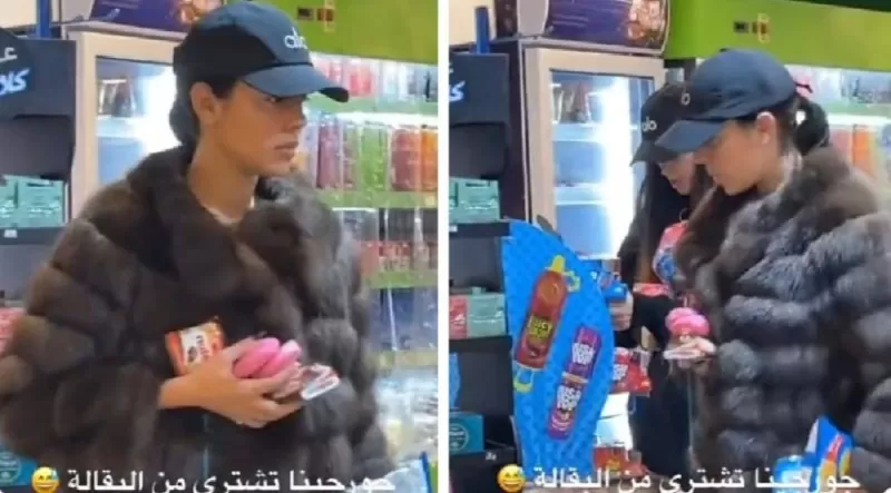 شاهد بلفيديو..زوجة رونالد تضهر داخل بقاله في الرياض