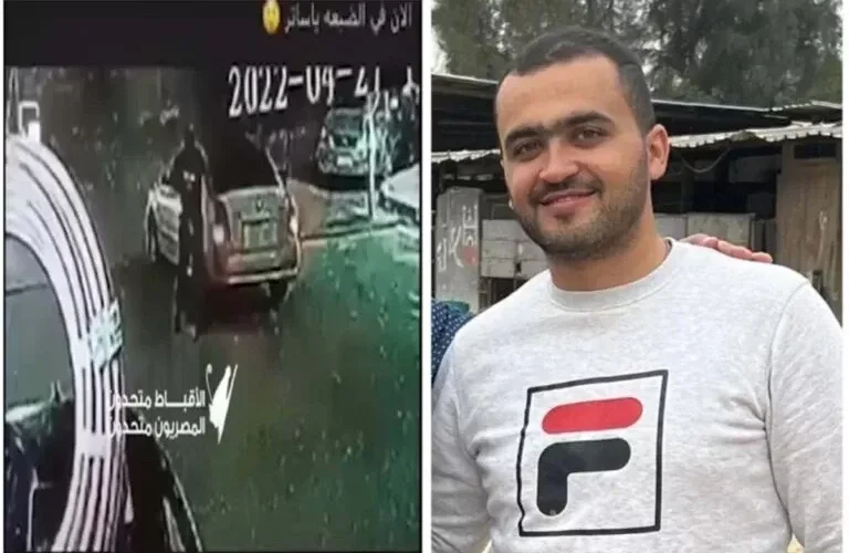 شاهد لحظة إطلاق 22 رصاصة من سلاح آلي على شاب مصري من قبل ملثمين بمطروح