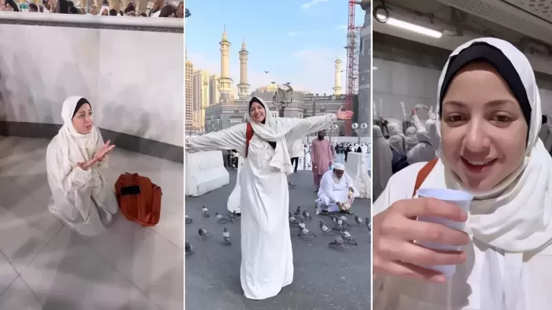 فيديو صادم لفنانة مصرية شهيرة ظهرت في افلام إباحية بعد وصولهـا الـى السعودية وانهيارها أمام الكعبة