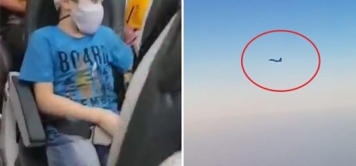 من هو القائد الإيراني الكبير الذي كان على متن الطائرة المدنية التي اعتُرضت فوق الأجواء من قبل طائرة مجهولة ?
