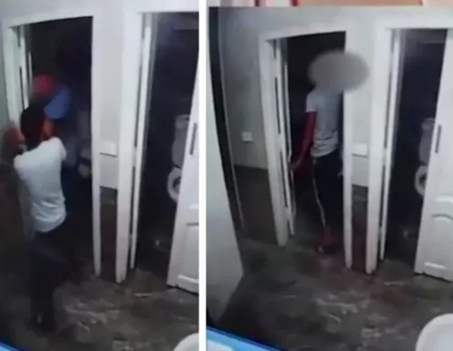 شاهد موظف يعتدي بوحشية على طفل من ذوي الإعاقة داخل دورة مياه في مصر