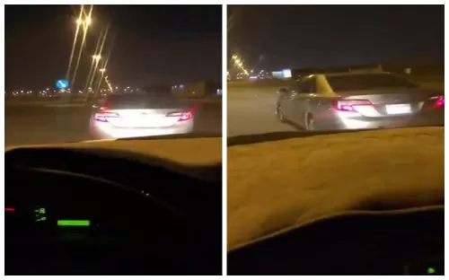 فيديو من السعودية لشخص يقود سيارته بجانب سيارة امرأة ويجبرها على الوقوف والتحرش بها وما حصل لا يصدق