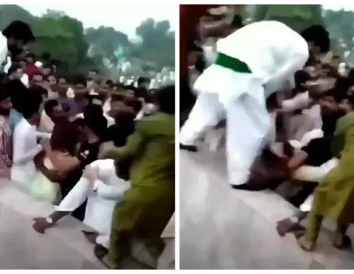 شاهد.. 400 باكستاني يعتدون على مشهورة تيك توك ويجردونها من ملابسها