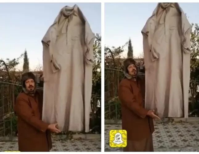 شاهد.. مزارع يوثق أغرب شيء حدث لـ”ثوبه” بسبب شدة البرودة في طبرجل