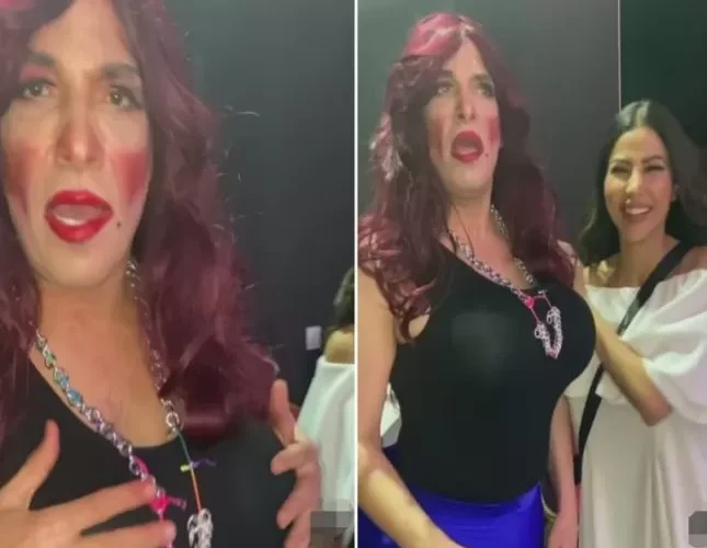 شاهد سعد الصغير في احضان مهيرة عبد العزيز وهو يلبس ملابس نسائية يثير سخط السعودين