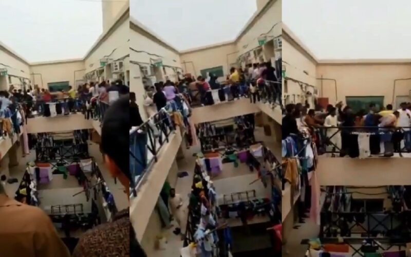 بالفيديو: مشاجرة جماعية تحول سكن عمال لحلبة مصارعة