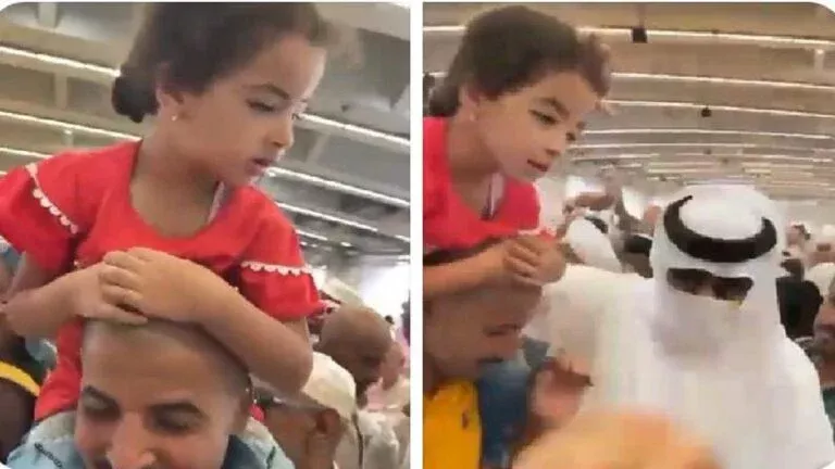 شاهد موقف إنساني للأمير سلطان بن سلمان مع طفلة مصرية أثناء رمي الجمرات