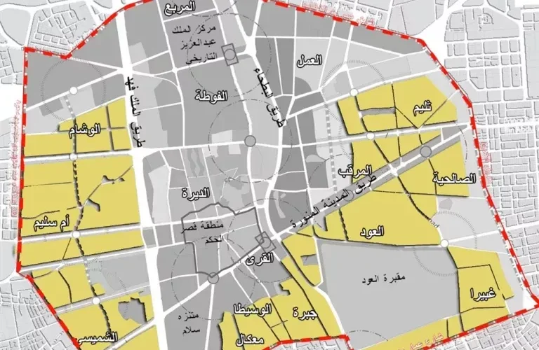 شاهد على الخريطة الاحياء التي سيتم ازالتها في الرياض