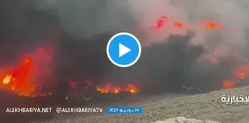 شاهد: حريق هائل في وادي نمر بالرياض ومشاهد تخلع القلوب