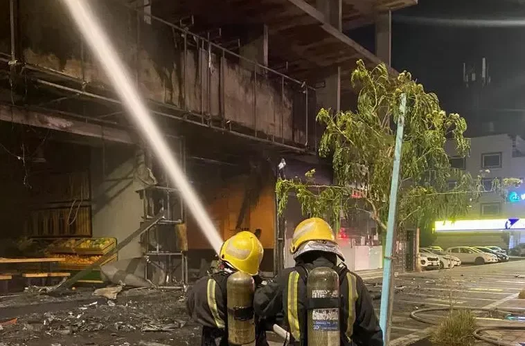 بالفيديو: حريق كبير في المدينة المنورة