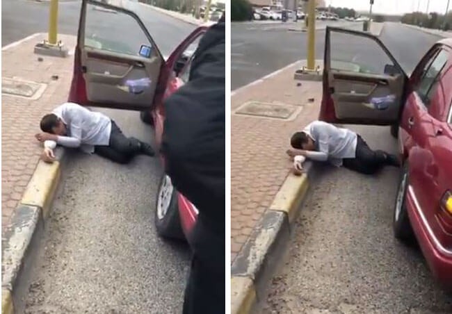 بالفيديو: كشف حقيقة مقطع سقوط شخص مصاب بـ كورونا بجانب سيارته في شارع بالكويت