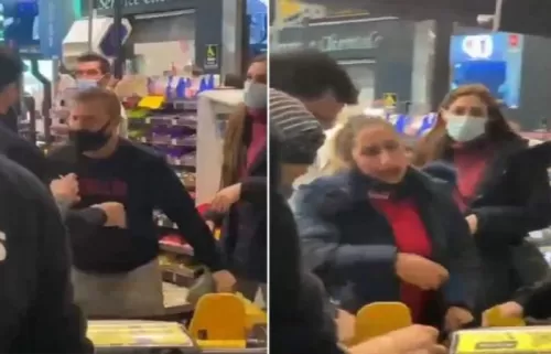 فيديو صادم من عاصمة عربية لمواطنين يتقاتلون على علبة حليب اطفال بعد ان اصابتهم المجاعة .. شاهد