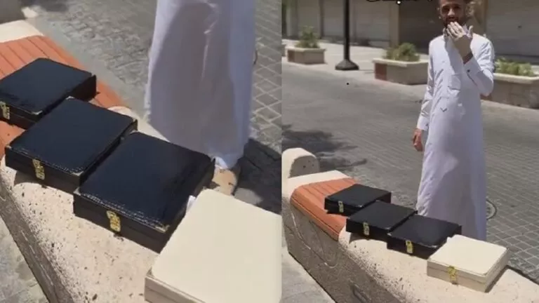 بالفيديو: سعودي يقدم كميات مهولة من اطقم الذهب لزوجته لسبب غير متوقع