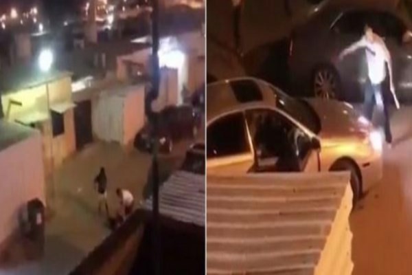 أحدهم شبه عاري يحمل ساطور.. شاهد: مشاجرة بآلات حادة بين مجموعة شباب في ‎الكويت