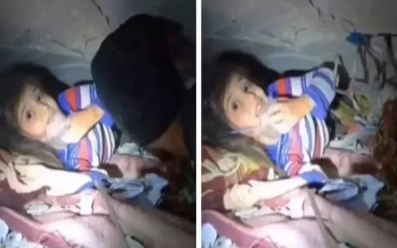 فيديو مؤلم لطفلة سورية تتحدث مع رجال الإنقاذ من تحت انقاض بيتها المهدم بسبب الزلزال