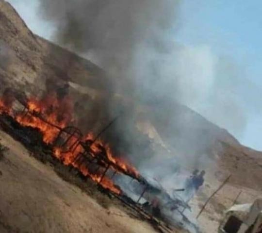 بسبب جوال …حريق في خيمة مدرسية بالمهرة
