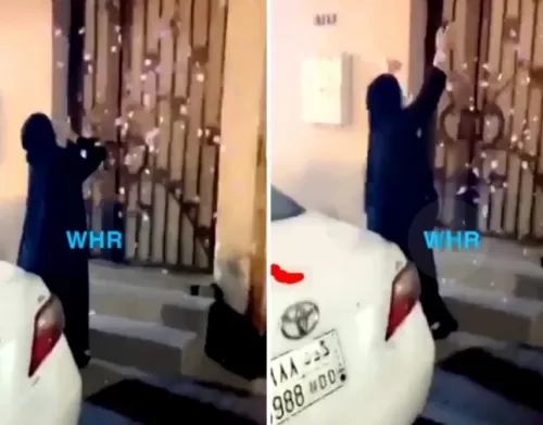 فيديو صادم لسعودية تلبس العبائة وتحتفل بطلاقها بطريقة فاضحة