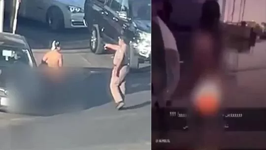 الفيديو الكامل لظهور امرأة عارية في شوارع السعودية