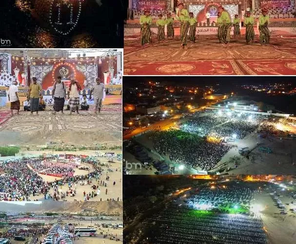زفاف جماعي لـ154 عريس وعروس في مدنية تريم بحضرموت.. وعدد الضيوف يتجاوز 25 ألف ضيف ”صور”