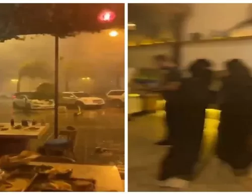 فيديو مرعب لما فعلته الرياح القوية والامطار في الرياض