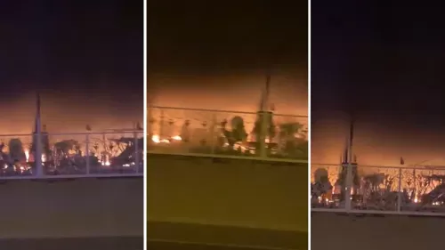 فيديو لحريق ضخم يلتهم اهم اسواق الإمارات