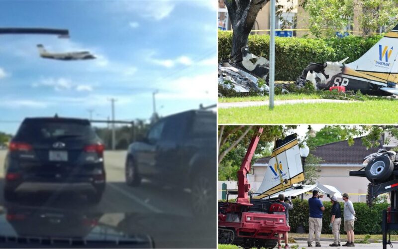 حادث سقوط طائرة في فلوريدا الأمريكية بطريقة مروعة (فيديو)