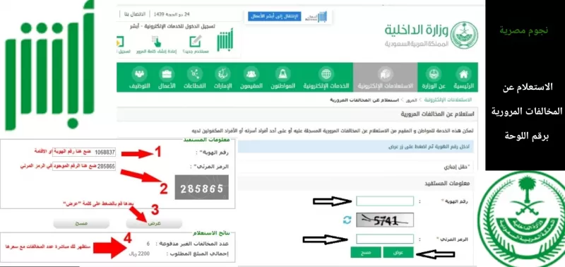 طريقة وخطوات الاستعلام عن المخالفات المرورية 1443 برقم اللوحة أو رقم الهوية أو برقم الهاتف … تعرف عليها بالتفصيل