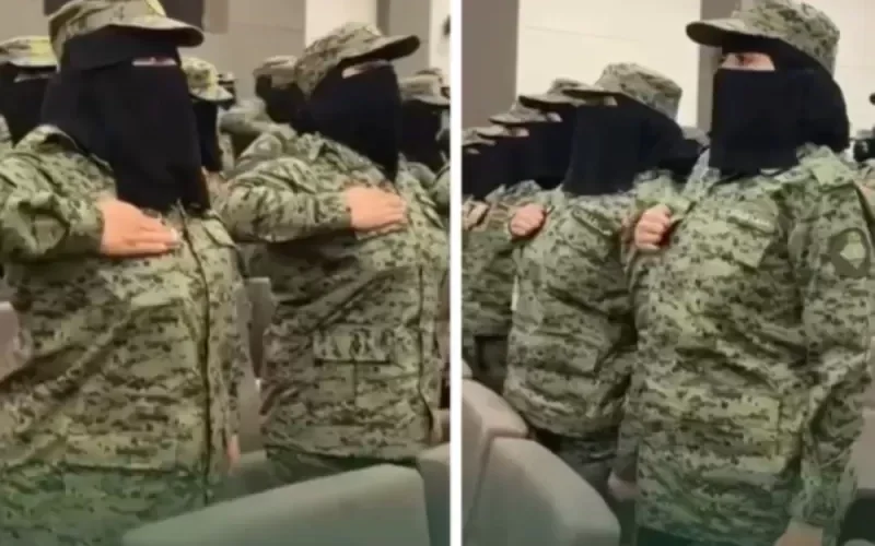 شاهد:اغرب تحية عسكرية لمجندات سعوديات تشعل المملكة
