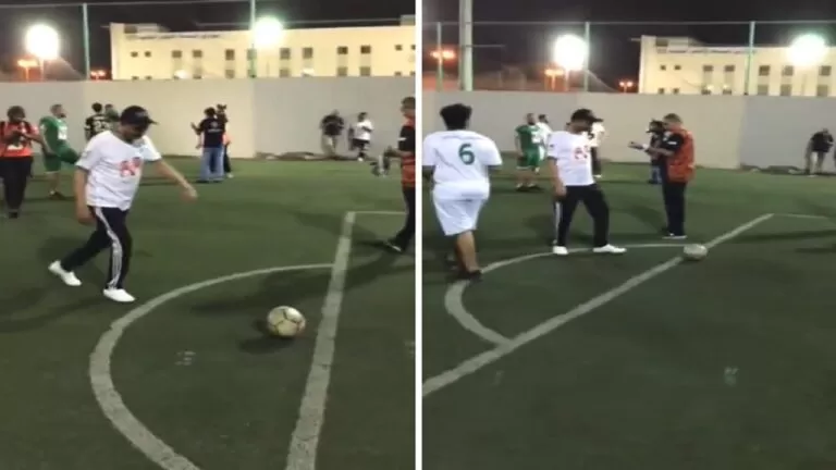 بالفيديو .. عبادي الجوهر يستعرض مهاراته الكروية